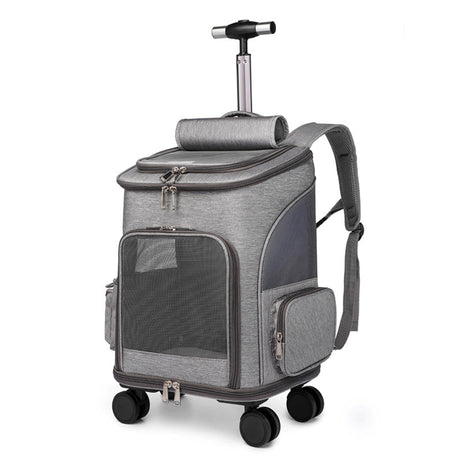 Portable Folding Trolley Pet Backpack Traveling Cat With Universal