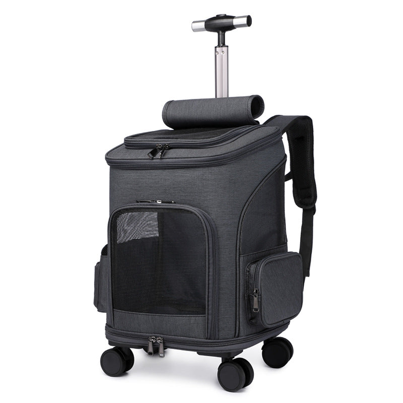 Portable Folding Trolley Pet Backpack Traveling Cat With Universal