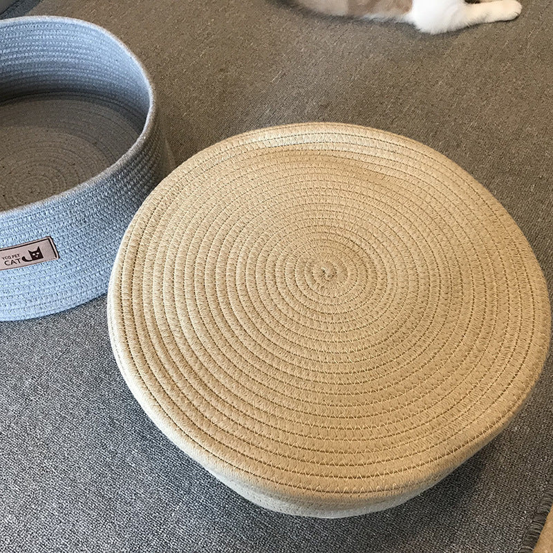 Cat Litter Small Dog Kennel Round Bed