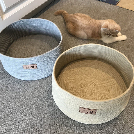 Cat Litter Small Dog Kennel Round Bed
