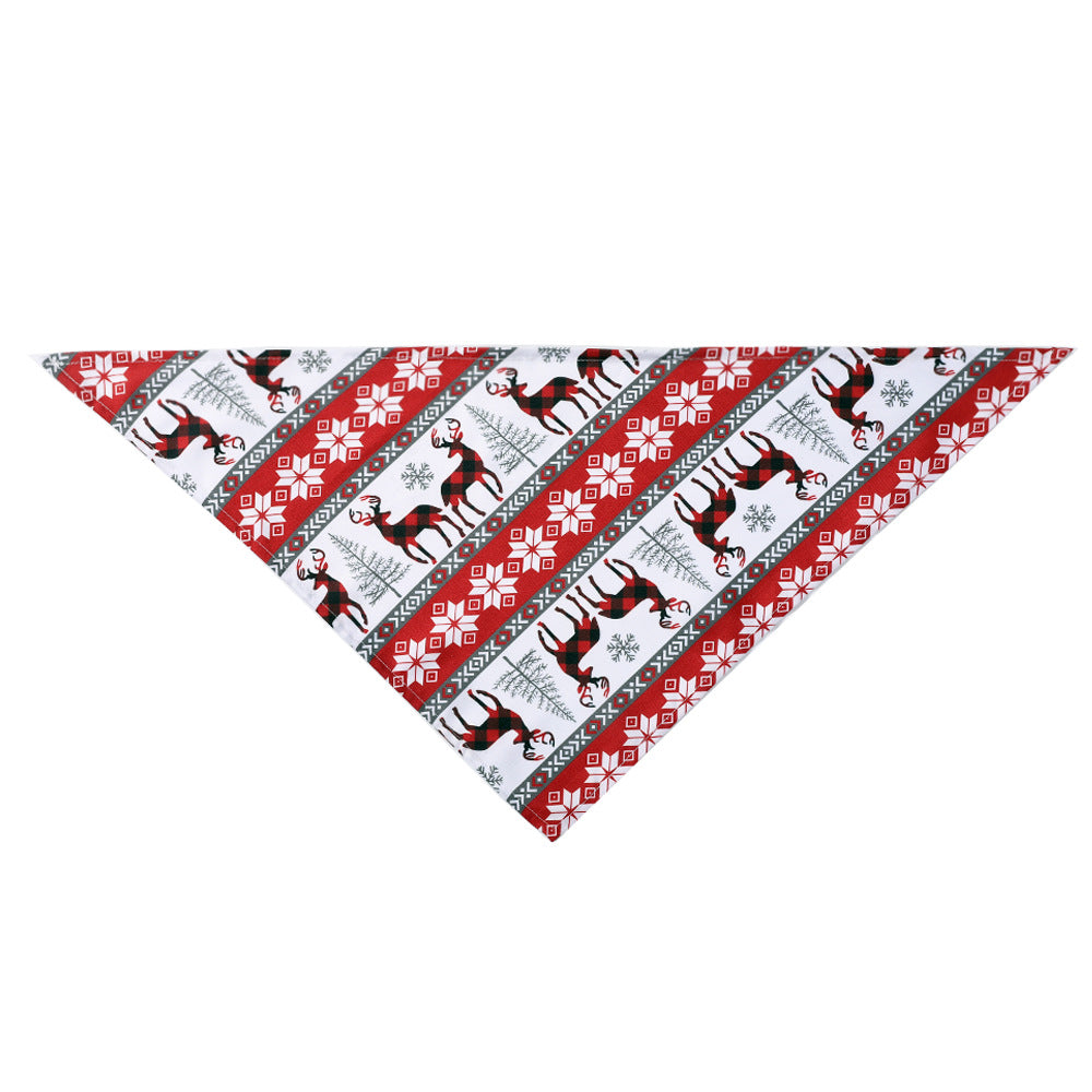 Christmas Pet Saliva Towel Dog Triangle Scarf Cat