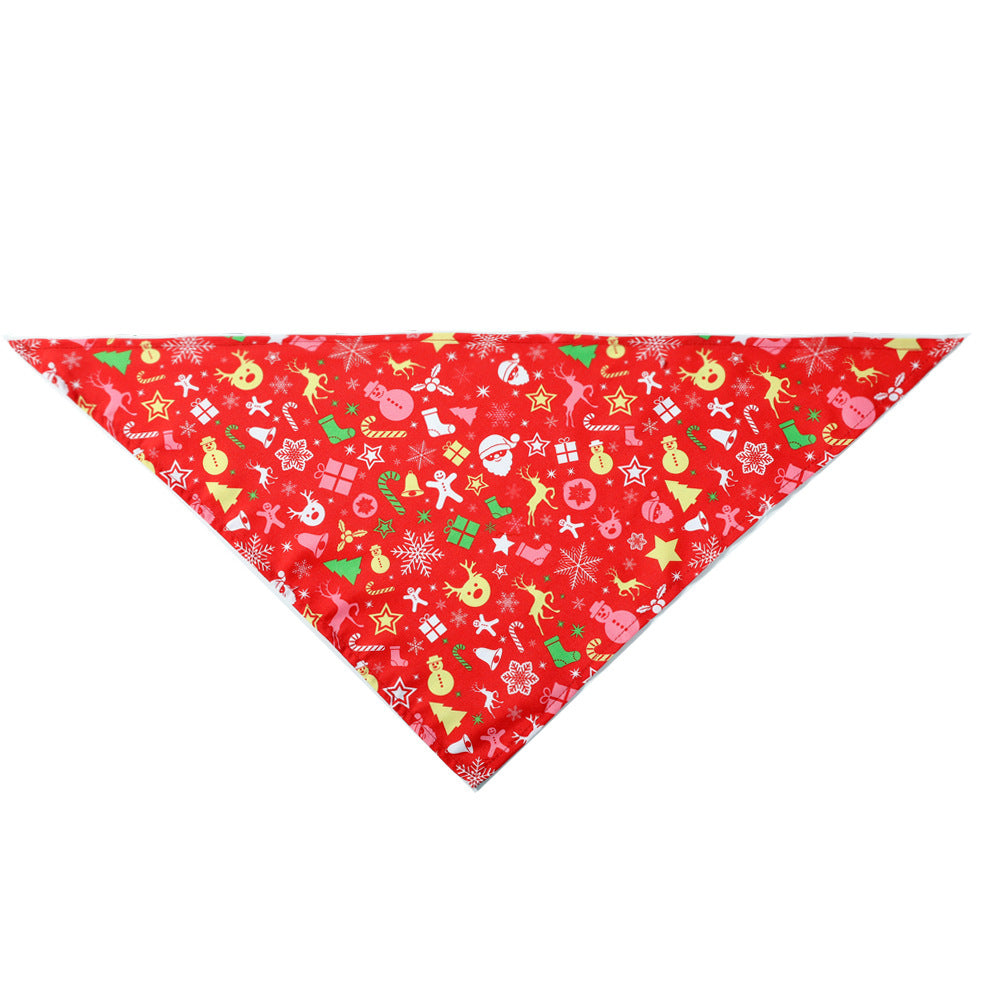Christmas Pet Saliva Towel Dog Triangle Scarf Cat