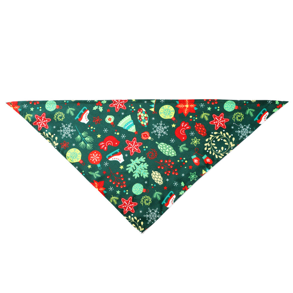 Christmas Pet Saliva Towel Dog Triangle Scarf Cat