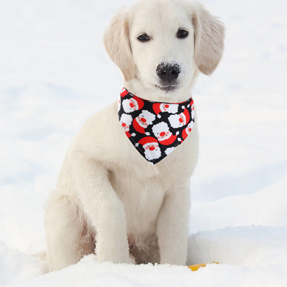 Christmas Pet Saliva Towel Dog Triangle Scarf Cat
