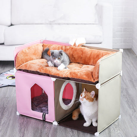 Warm Cat House Double Villa Fully Enclosed