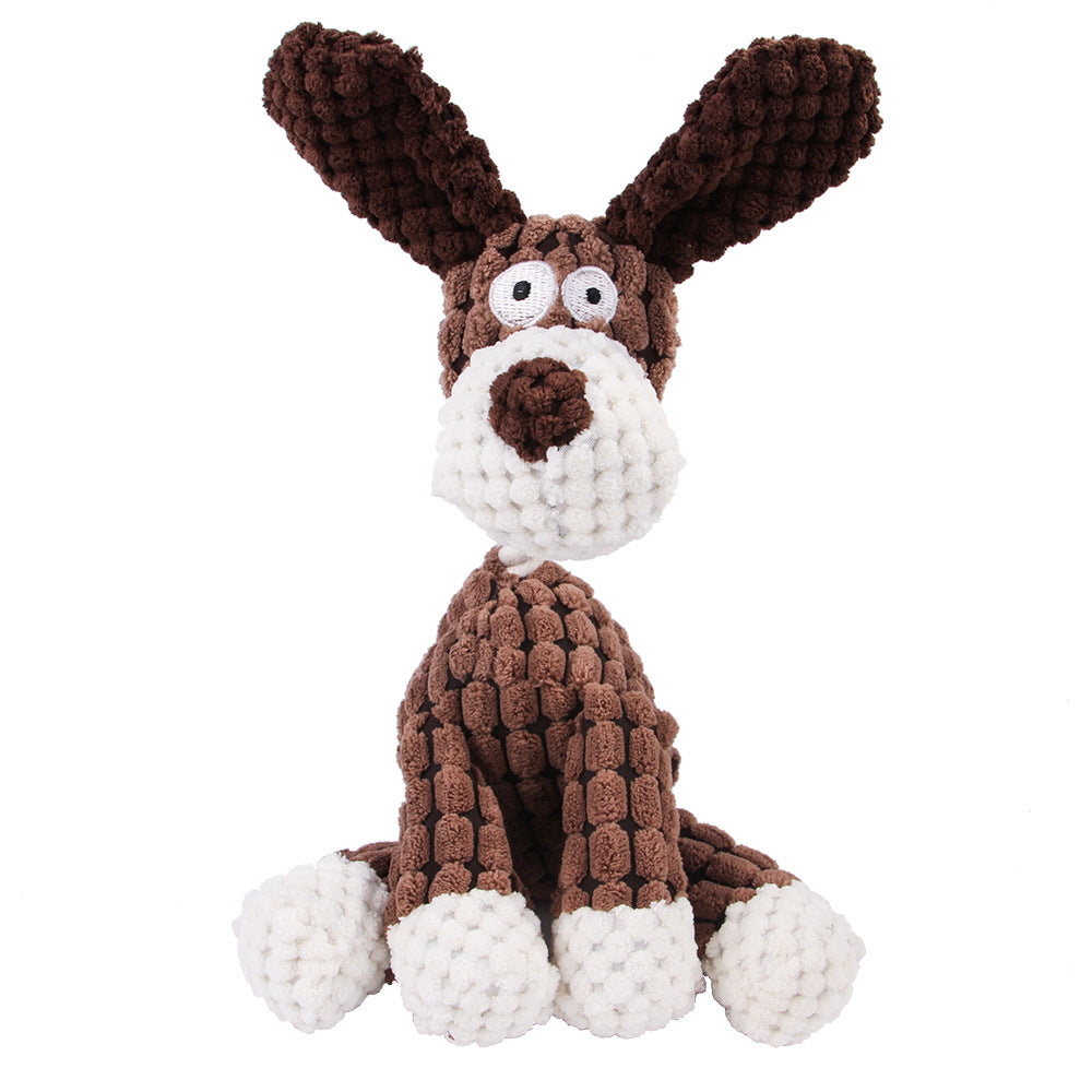 Pet Toy Donkey Shape Corduroy Chew For Dogs Puppy Squeaker Squeaky