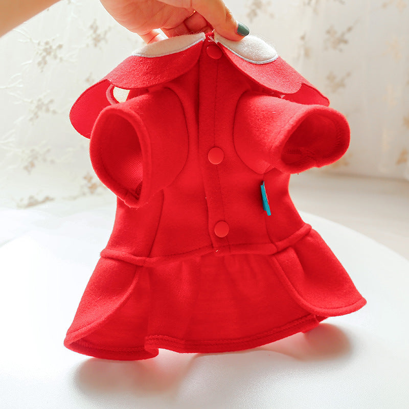 Pet Dog Cat Autumn And Winter Woolen Cloth Student British Style