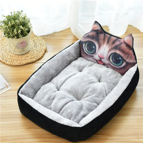Large Pet Cat Dog Bed 7colors Warm Cozy House Soft Fleece Nest