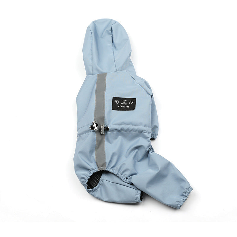 Waterproof Mesh Breathable Sweat-absorbent Reflective Dog Raincoat