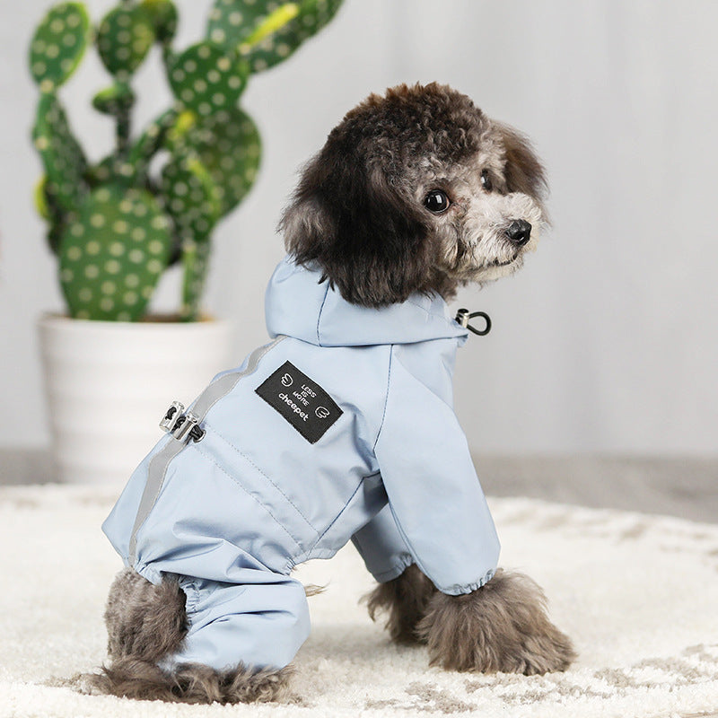 Waterproof Mesh Breathable Sweat-absorbent Reflective Dog Raincoat