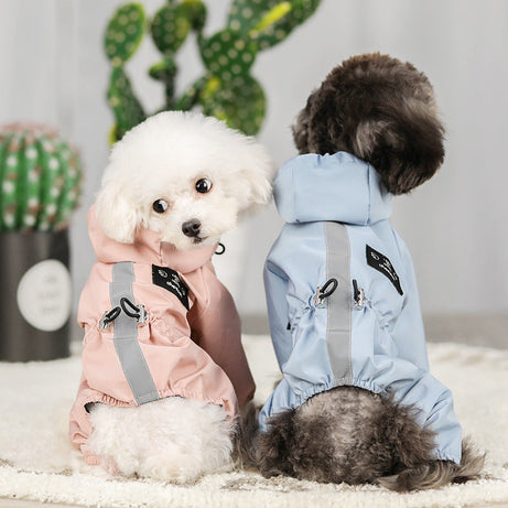 Waterproof Mesh Breathable Sweat-absorbent Reflective Dog Raincoat