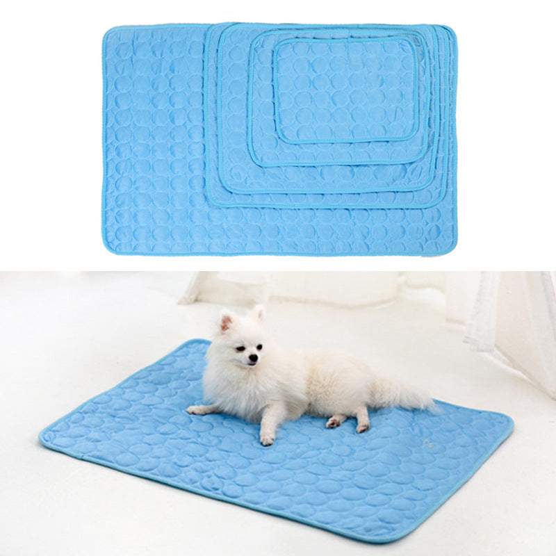 Summer Cooling Pet Sleeping Ice Silk Mat (Brown Set & Brown)