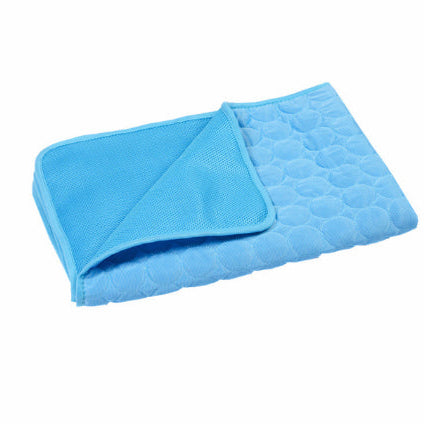Summer Cooling Pet Sleeping Ice Silk Mat (Brown Set & Brown)