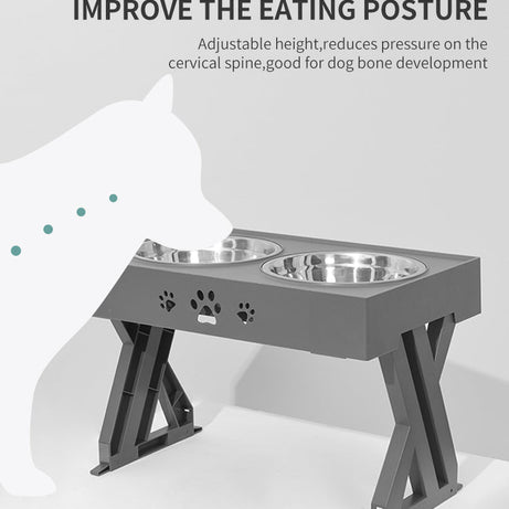 Pet Bowl Dog Pet Feeder Stainless Steel Folding
