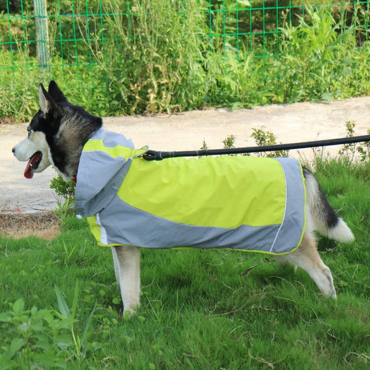 Color Block Cloak Big Dog Raincoat Outdoor Breathable Jacket