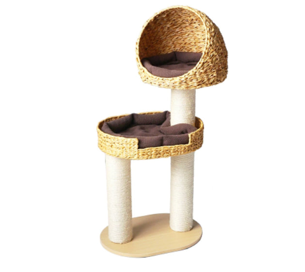 Green Song Woven Cat Climbing Frame With Thick Posts Tree Bed
