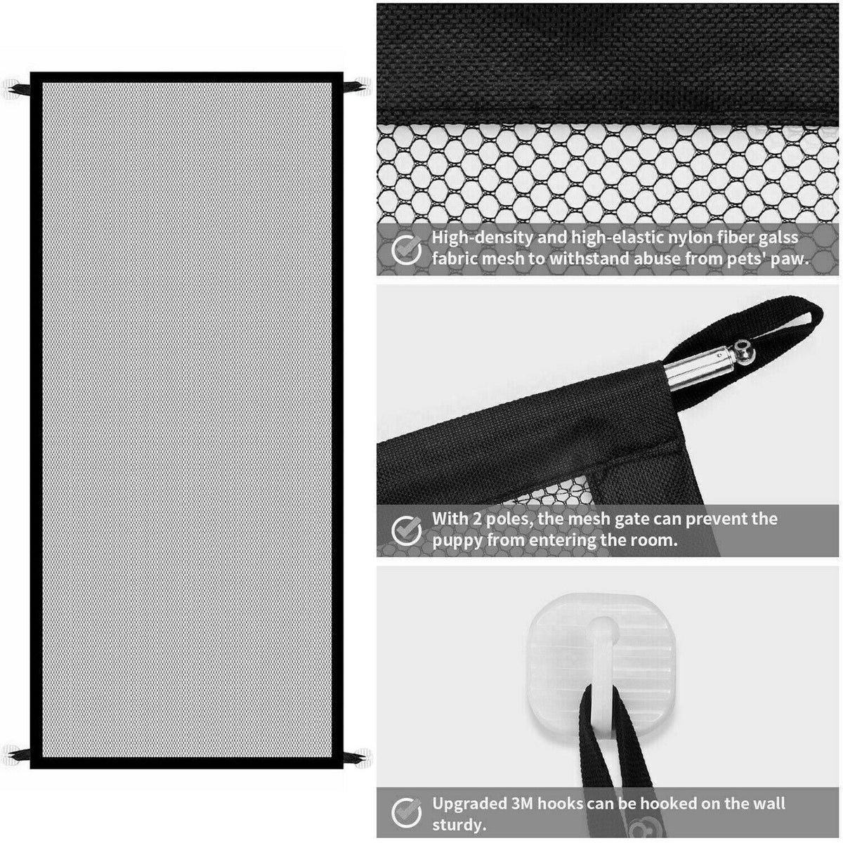 Pets Dog Cat Baby Safety Gate Mesh Fence Magic Portable Guard Net