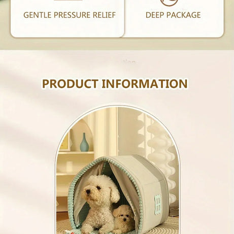 Kennel Winter Warm Small Dog House Closed