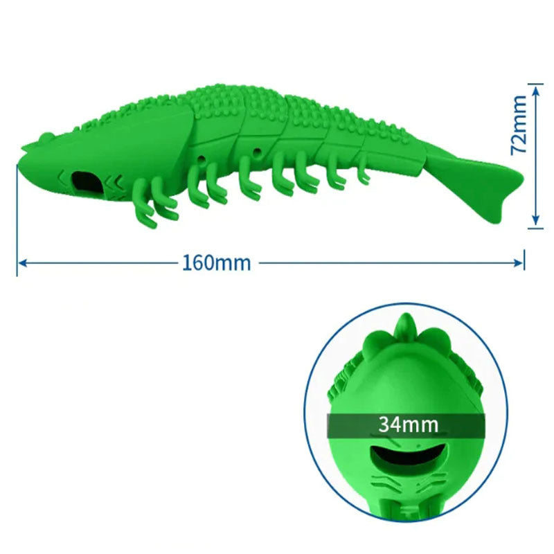 Catnip Silicone Fish Crayfish Toothbrush Cat Toy Bite Relieving