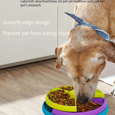 Slow Food Bowl Anti Choking Cat Dog Basin Puzzle Feeder Healthy Pet