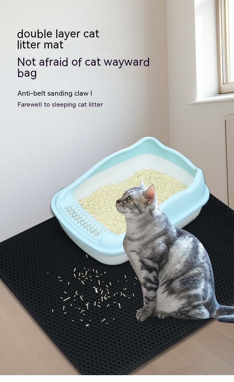 Pet Cat Eva Double Layer Basin Mat Anti-splash Filter Sand Toilet