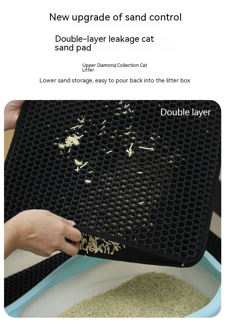 Pet Cat Eva Double Layer Basin Mat Anti-splash Filter Sand Toilet