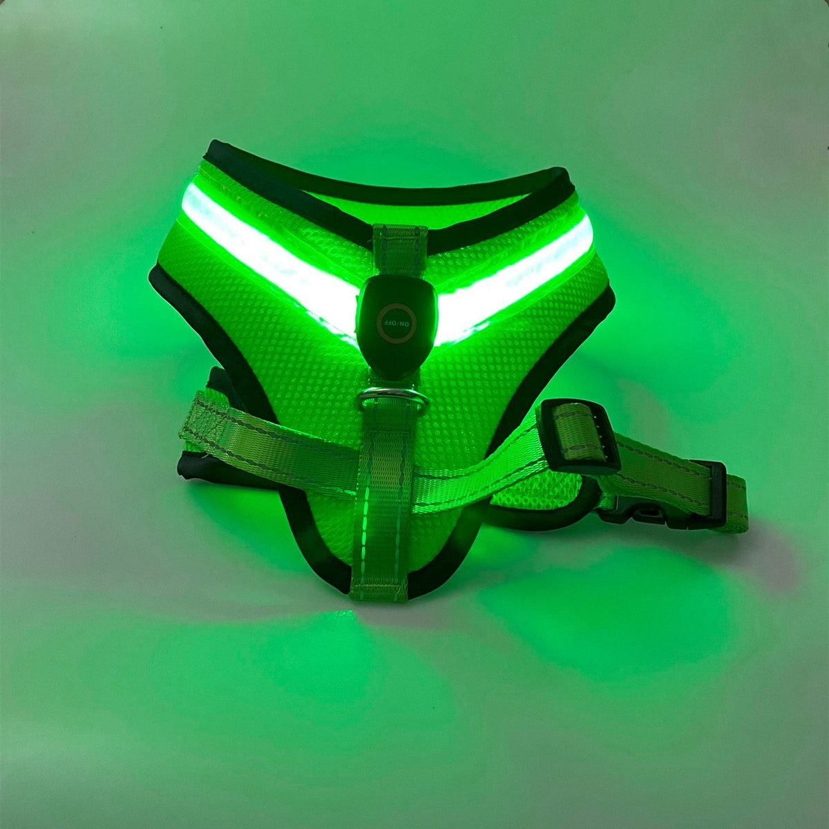 LED Luminous Dog Harness USB Charging Chest Strap Vest Pet Safety