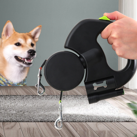 Retractable Dog Leash For Small Dogs Reflective Dual Pet Lead 360