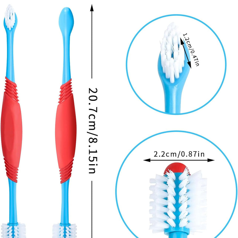 Dog Toothbrush 360 Degree Tooth Brush Dual Head Brushing Kit Non