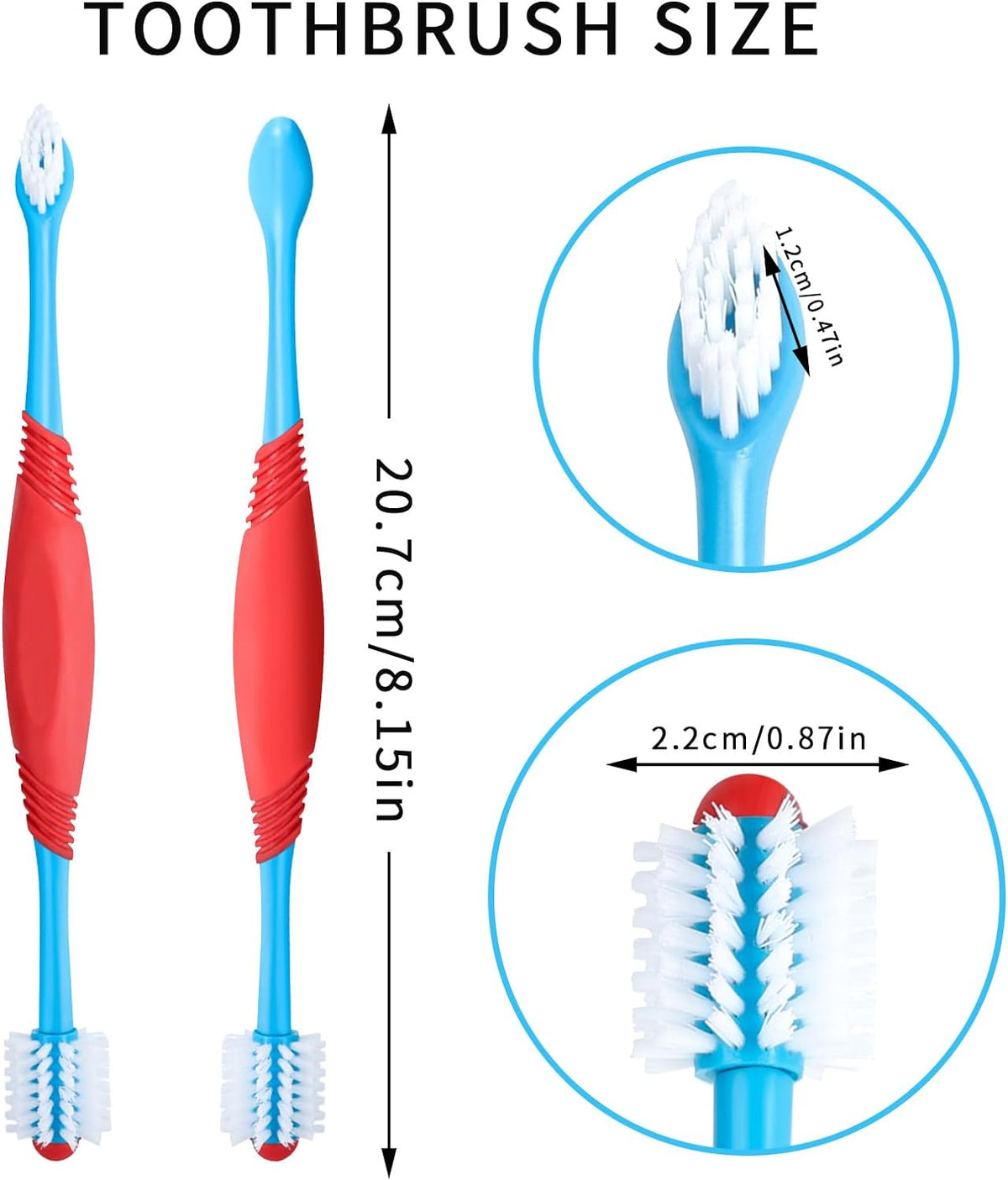 Dog Toothbrush 360 Degree Tooth Brush Dual Head Brushing Kit Non