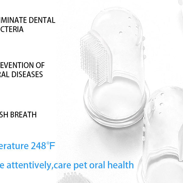 Pet Finger Toothbrush For Dogs Cats Extra Soft Silicone Bristles