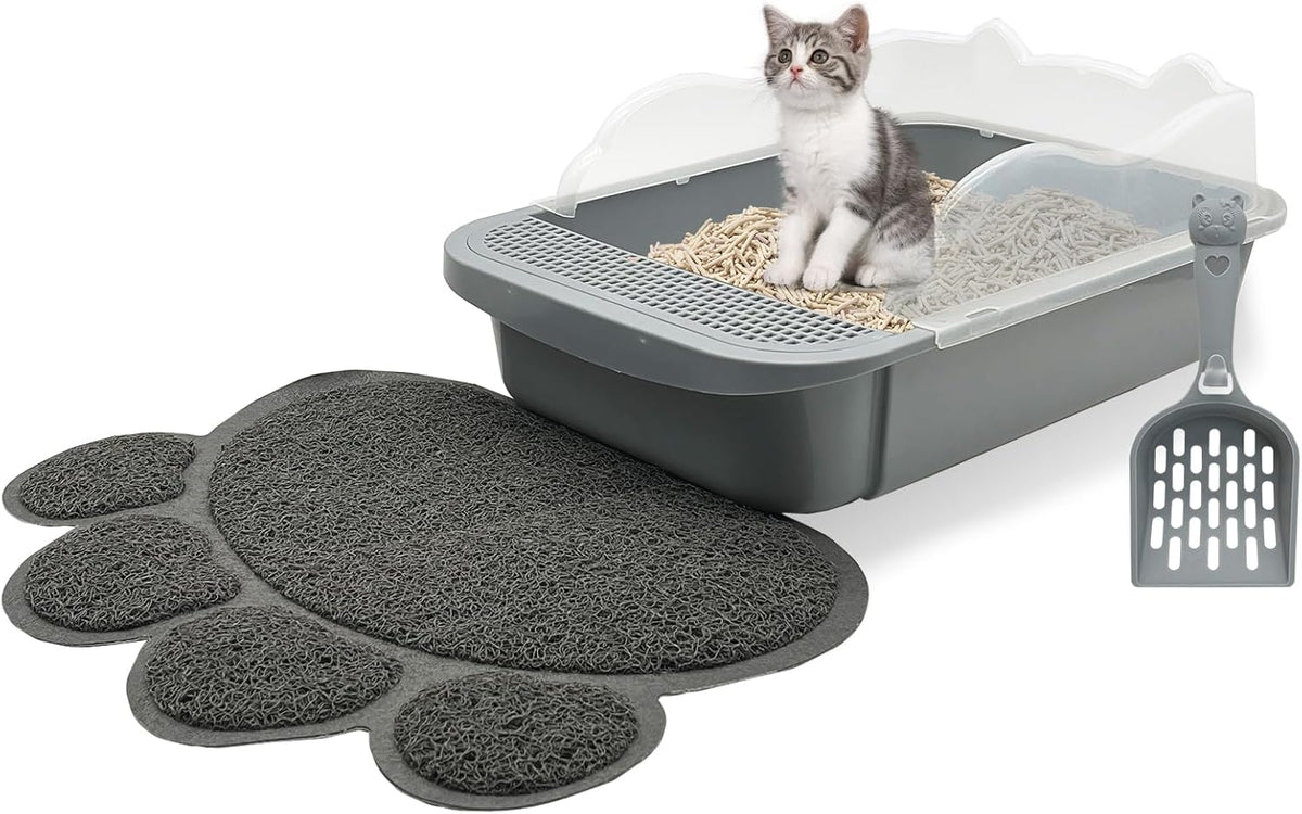 Sifting Cat Litter Box For Kittens Open With High Sides Detachable