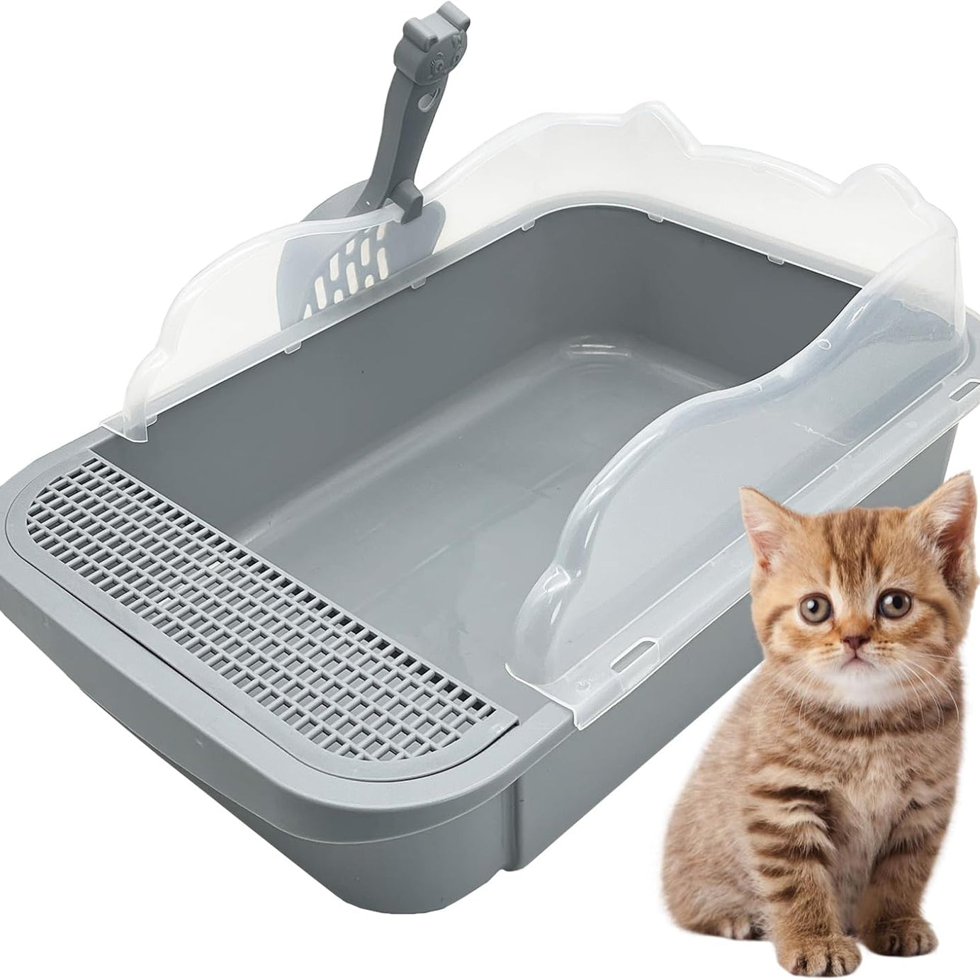 Sifting Cat Litter Box For Kittens Open With High Sides Detachable