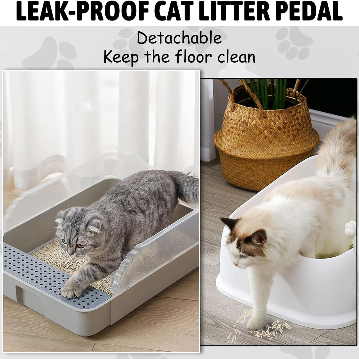Sifting Cat Litter Box For Kittens Open With High Sides Detachable