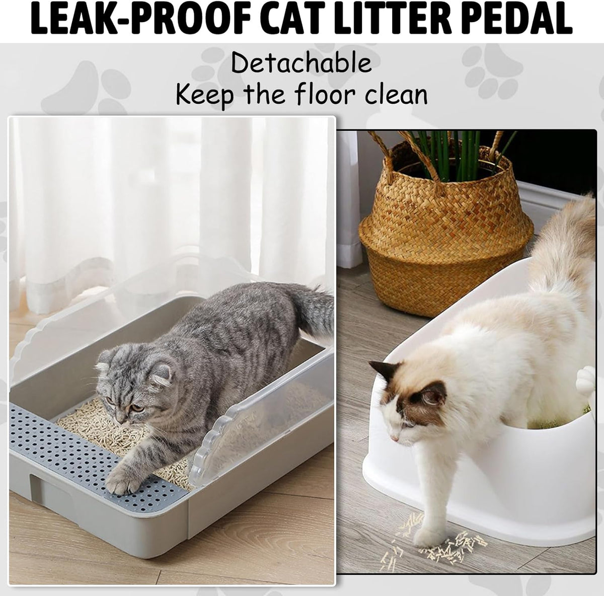 Sifting Cat Litter Box For Kittens Open With High Sides Detachable