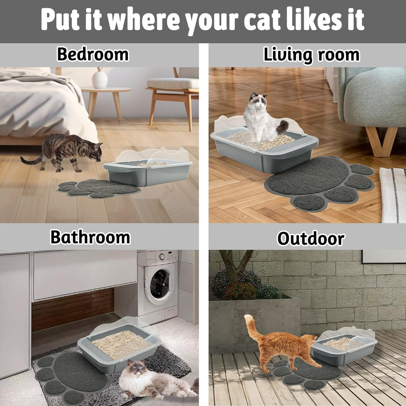 Sifting Cat Litter Box For Kittens Open With High Sides Detachable