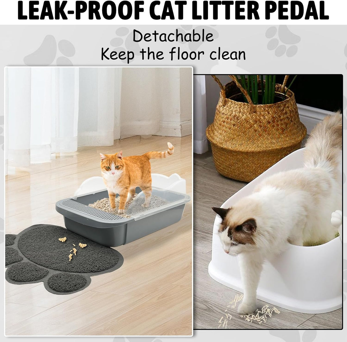 Sifting Cat Litter Box For Kittens Open With High Sides Detachable