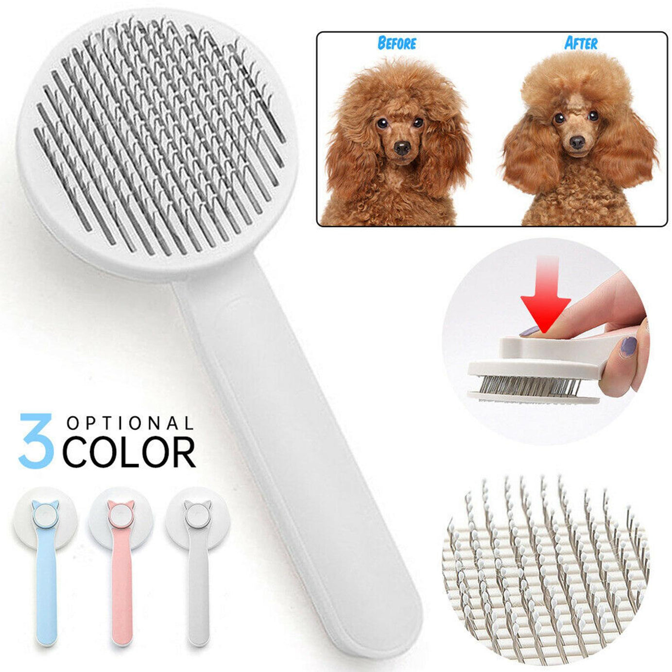 Pet Self Cleaning Cat Brushes Grooming Brush For Dogs Cats For Long