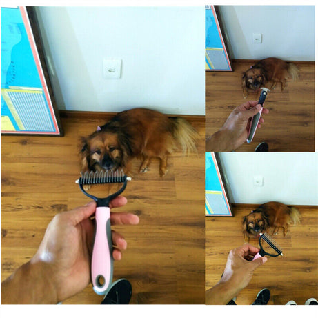 Grooming Brush For Pet Dog Cat Deshedding Tool Rake Comb Fur