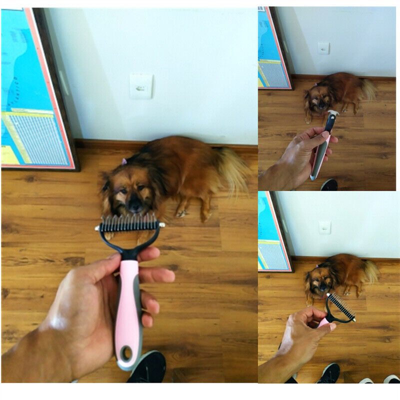 Grooming Brush For Pet Dog Cat Deshedding Tool Rake Comb Fur
