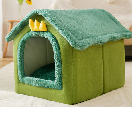 Foldable Dog House Pet Cat Bed Winter Villa Sleep Kennel Removable
