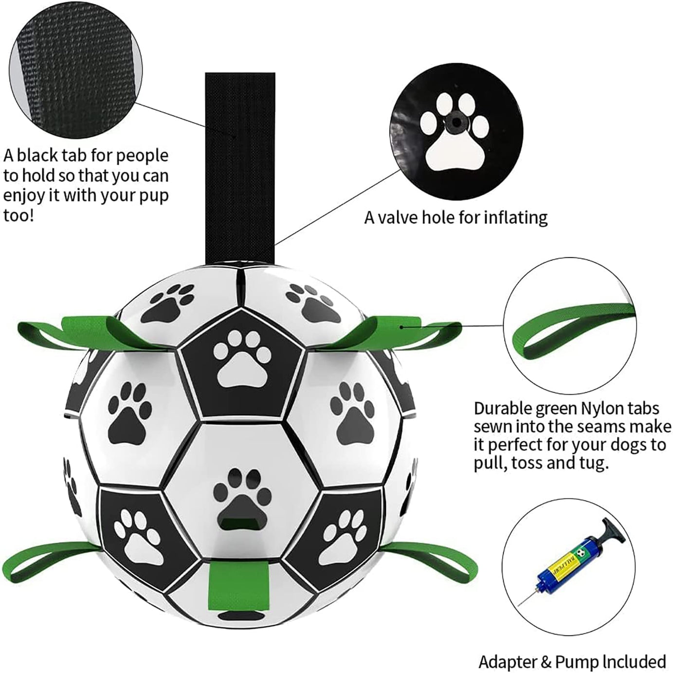 Interactive Dog Football Toy Soccer Ball Inflated Training For Dogs
