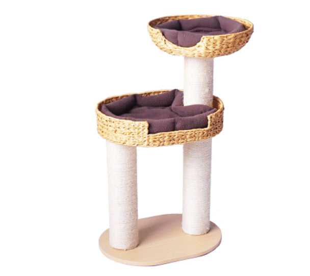Green Song Woven Cat Climbing Frame With Thick Posts Tree Bed