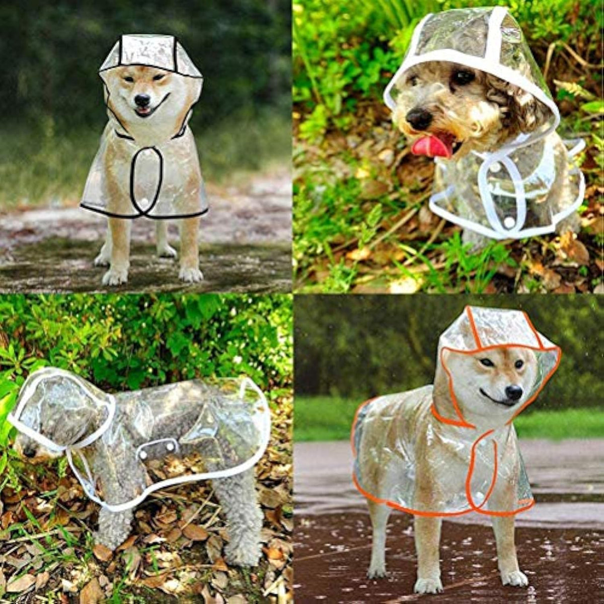 Clear Raincoat For Small Medium Dogs Pet Waterproof Clothes
