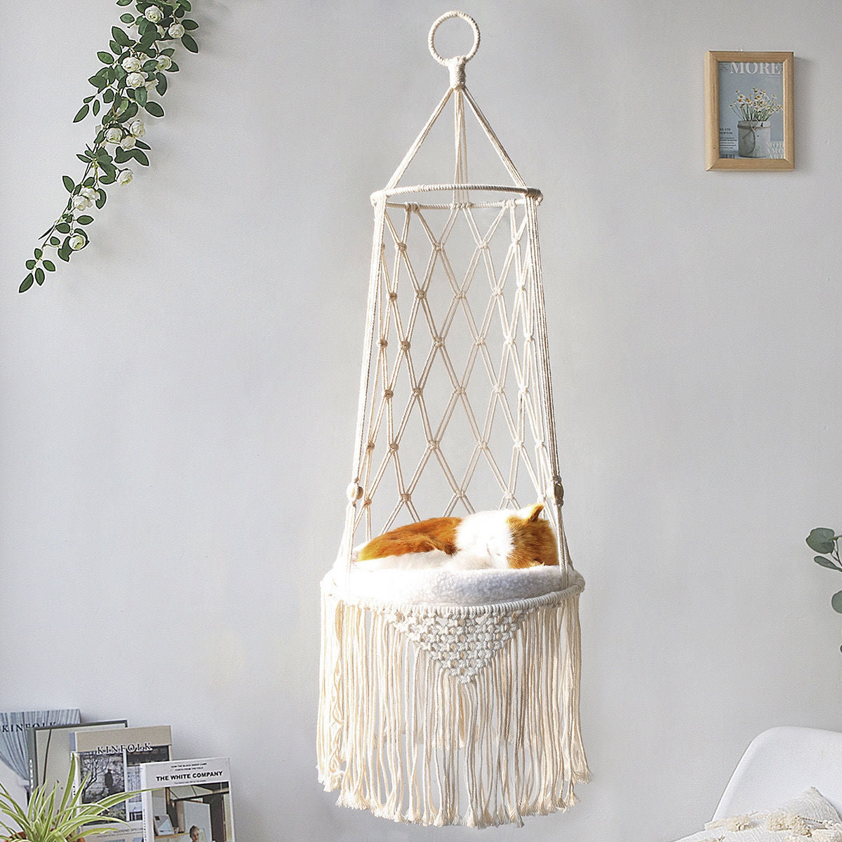 Macrame Hanging Pet Bed Cat Hammock Wall Bed-pet Gifts Swing