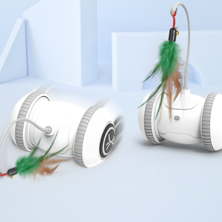 Interactive Cat Toy With Interchangeable Heads Pet Feather Toys