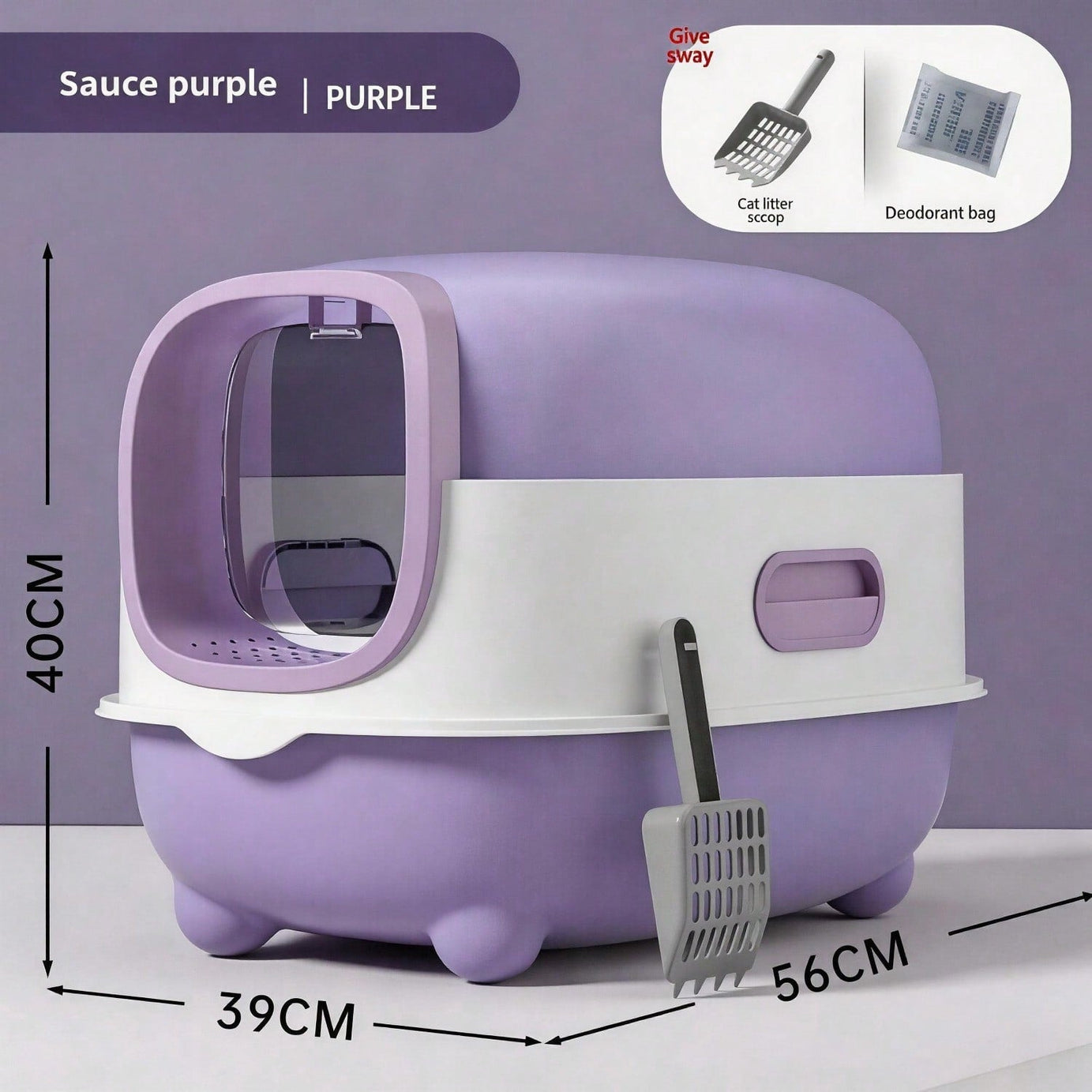 Fully Enclosed Cat Litter Box With Uv Sterilization Odor Control