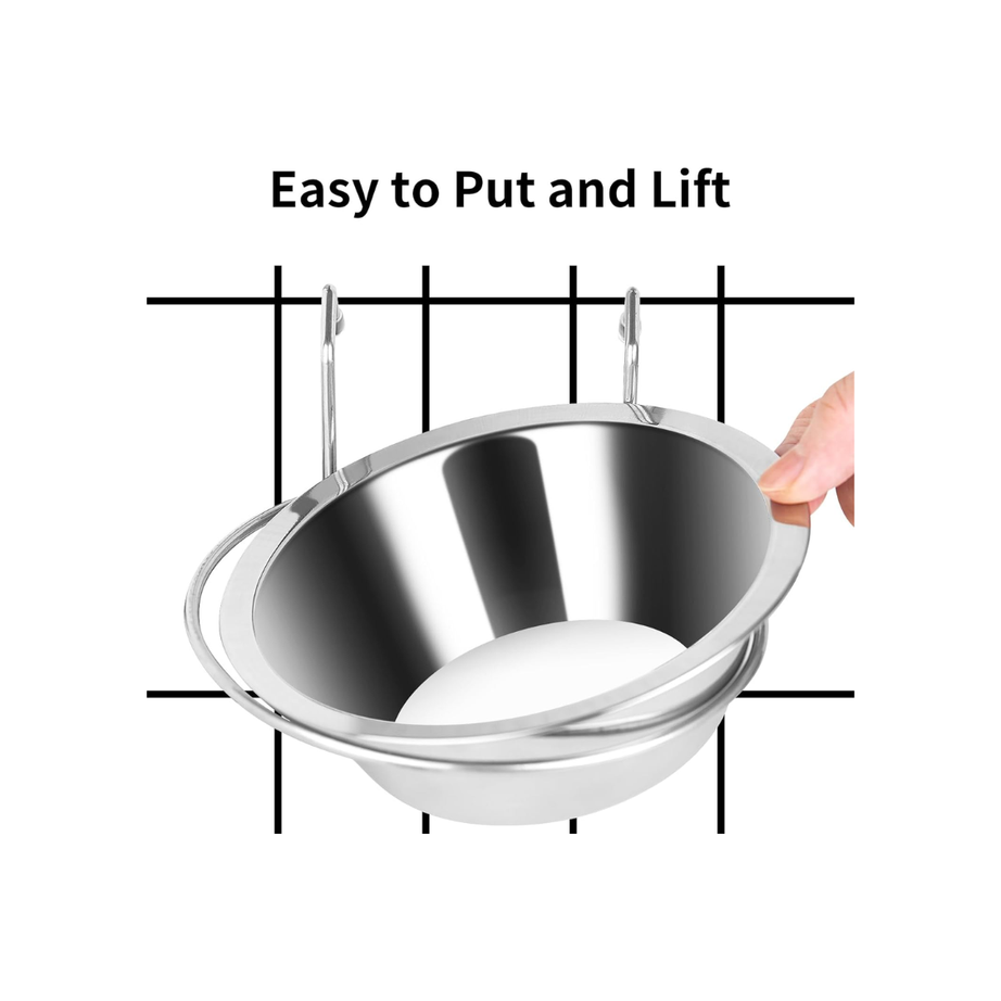 2pcs Kennel Water Bowl Hanging Stainless Steel Puppy Bowls