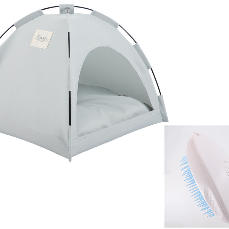 Cat Tent Cooling Mat Dog House Pet Sofa Camping Bed With Cushion