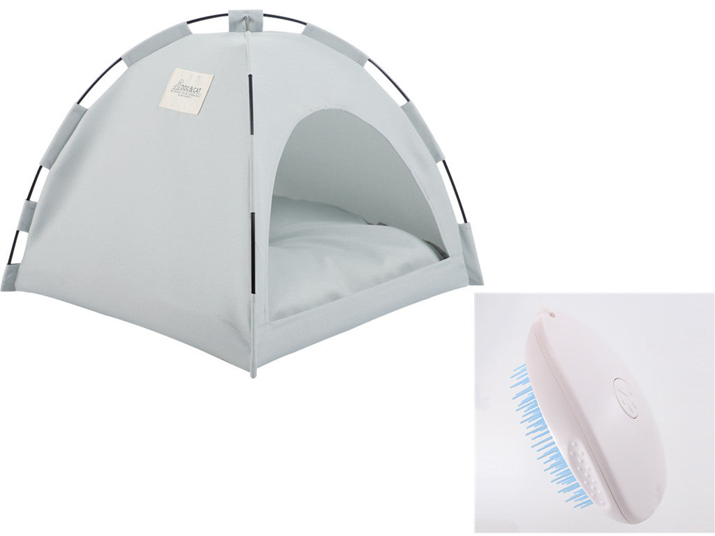 Cat Tent Cooling Mat Dog House Pet Sofa Camping Bed With Cushion